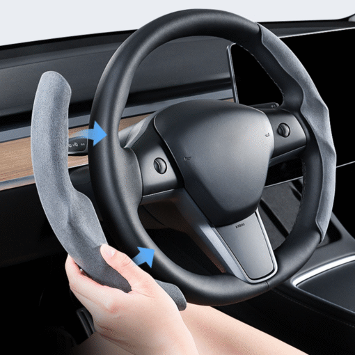 Anti-Slip Suede Steering Wheel Cover for Tesla Model Y Juniper 2025+ - Image 2