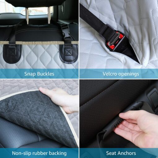 Dog Seat Cover For Pets 100% Waterproof For Tesla Model S3XY - Visible Mesh Window - Image 9