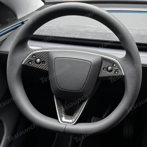 [Real Carbon Fiber] Steering Wheel Trim Cover Kit for Tesla Model Y Juniper 2025+ - Image 10