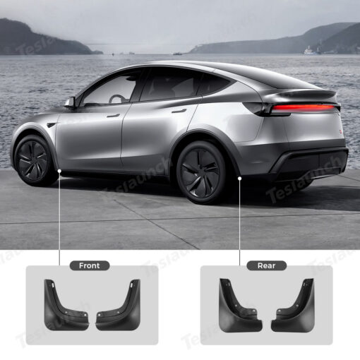 No-Drill Front & Rear Fender Mud Flaps for Tesla Model Y Juniper 2025+（4 PCS） - Image 3