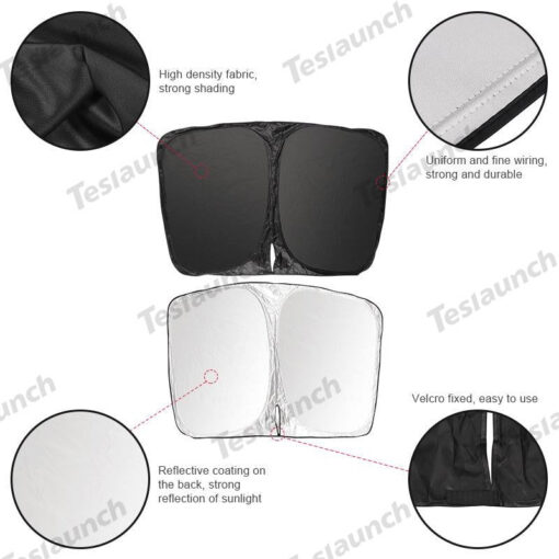 2017-2025 Model 3 Sun Visor for Tesla- Privacy and Thermal Insulated Sunshades Curtains - Image 5