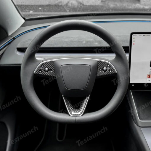 [Real Carbon Fiber] Steering Wheel Trim Cover Kit for Tesla Model Y Juniper 2025+ - Image 6