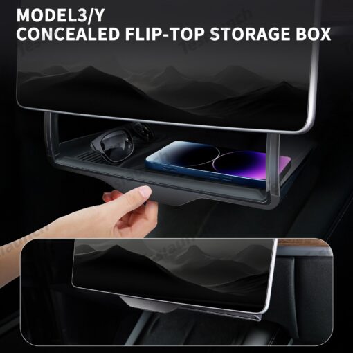 Model 3/Y Hidden Foldable Central Control Screen Lower Storage Box for Tesla - Image 17
