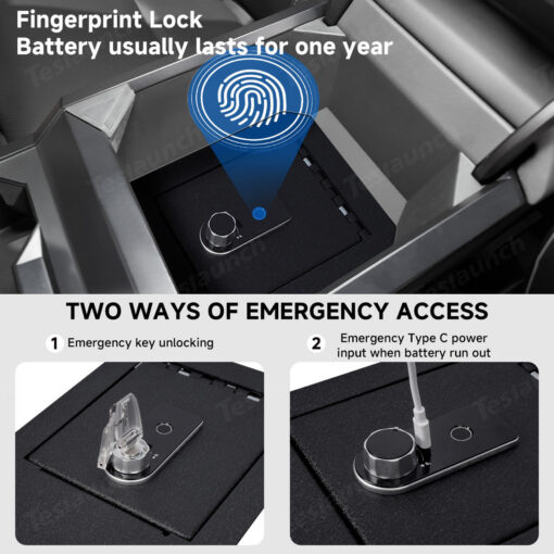 Anti-Theft Center Console Safe Lockbox for Tesla Cybertruck - Image 9