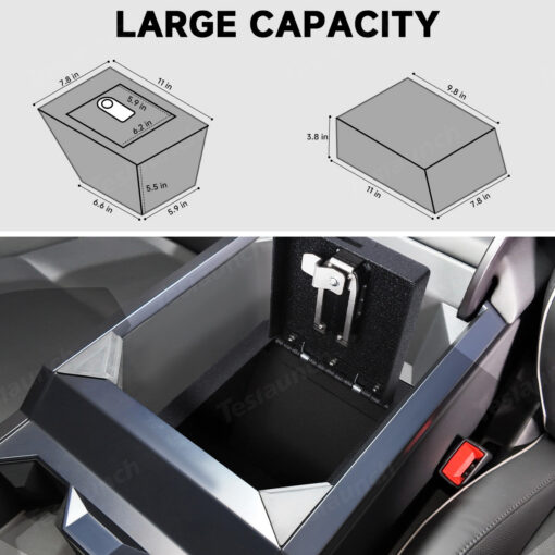 Anti-Theft Center Console Safe Lockbox for Tesla Cybertruck - Image 7