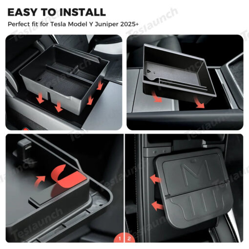 Center Console Organizer and Armrest Box for Tesla Model Y Juniper 2025+ - Image 3
