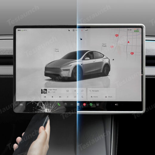 All-in-One Central Screen Tempered Glass & Frame Cover for Tesla Model Y Juniper 2025+ - Image 4