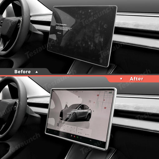 All-in-One Central Screen Tempered Glass & Frame Cover for Tesla Model Y Juniper 2025+ - Image 2