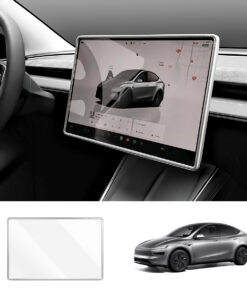 All-in-One Central Screen Tempered Glass & Frame Cover for Tesla Model Y Juniper 2025+