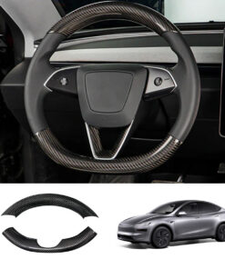[Real Carbon Fiber] Steering Wheel Caps Cover for Tesla Model Y Juniper 2025+