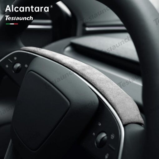 Alcantara Steering Wheel Strip Cover for Tesla Model Y Juniper 2025+ - Image 4