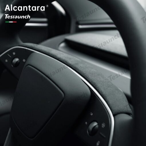 Alcantara Steering Wheel Strip Cover for Tesla Model Y Juniper 2025+ - Image 2