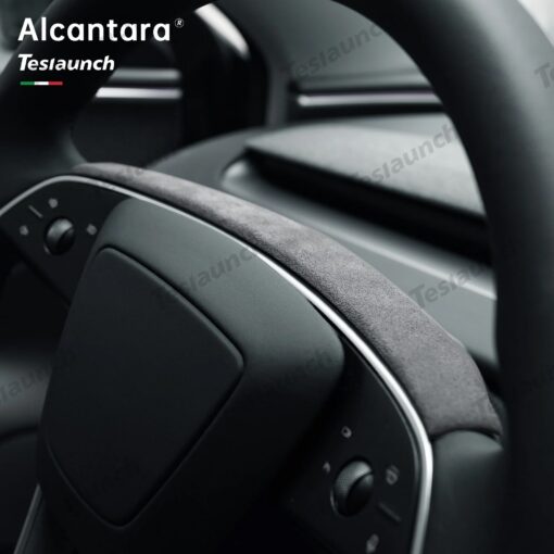 Alcantara Steering Wheel Strip Cover for Tesla Model Y Juniper 2025+ - Image 5