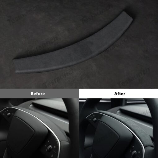 Alcantara Steering Wheel Strip Cover for Tesla Model Y Juniper 2025+ - Image 6