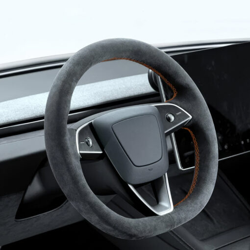 Alcantara Hand Stitch Steering Wheel Cover for Tesla Model 3/Y - Image 19