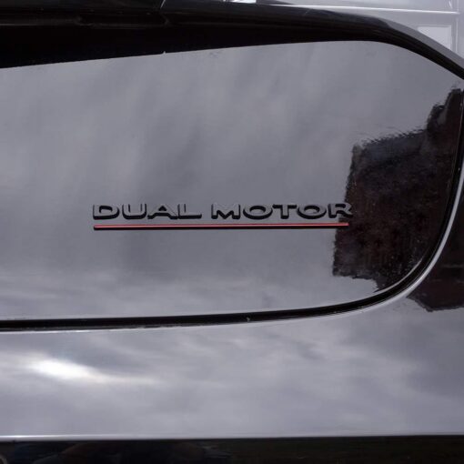 'Dual Motor' Decal Rear Trunk Emblem For Tesla All Model 3 Y S X - Image 2