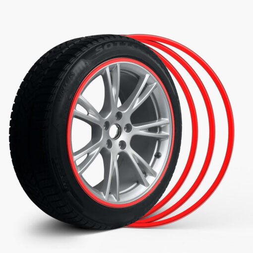 Red Aluminum Alloy Wheel Rim Protector- Fits All Cars - Image 7