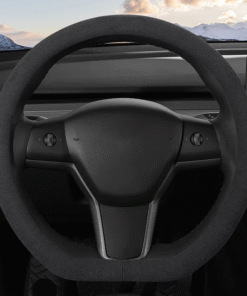 Alcantara Ultra Thin Sweat Absorbing Steering Wheel Cover for Tesla Model 3/Y(not fit for 2024 Model 3 Highland )