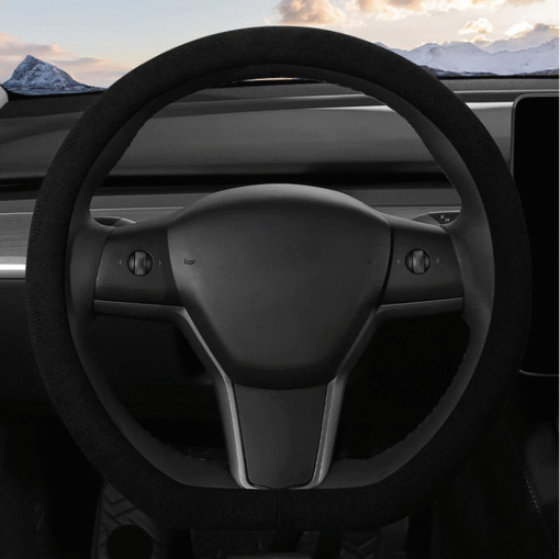 Alcantara Ultra Thin Sweat Absorbing Steering Wheel Cover for Tesla Model 3/Y(not fit for 2024 Model 3 Highland ) - Image 2