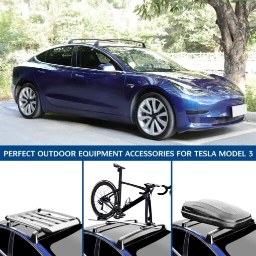 Model 3 & Model Y Aluminum Roof Rack Cargo Cross Bars (Set of 2) for Tesla(2017-2025) - Image 3
