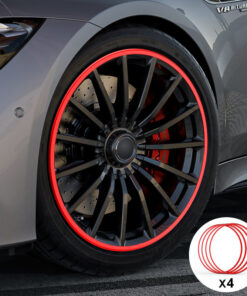 Red Aluminum Alloy Wheel Rim Protector- Fits All Cars