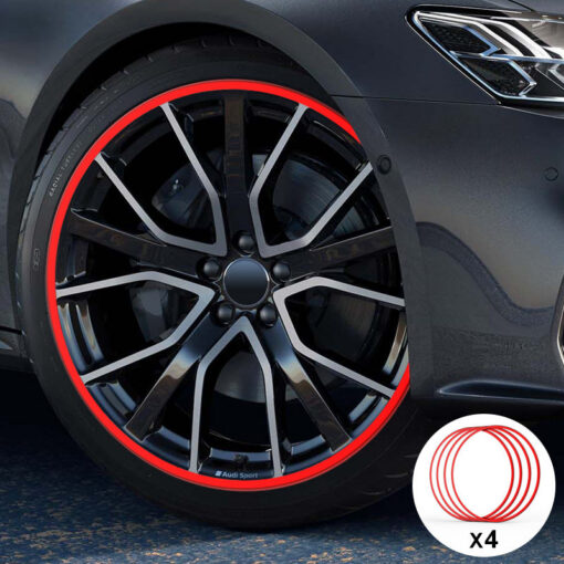Red Aluminum Alloy Wheel Rim Protector- Fits All Cars - Image 8