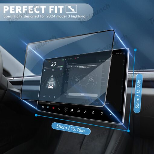 2024 Model 3 Highland Tempered Glass(9H) Screen Protector For Tesla - Image 3