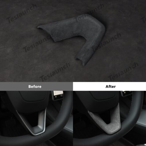 Alcantara Steering Wheel U-shaped Cover for Tesla Model Y Juniper 2025+ - Image 5