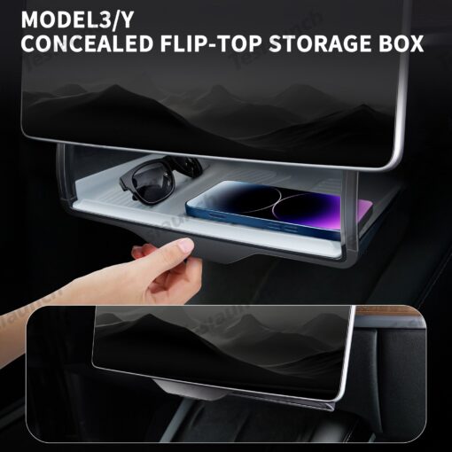 Model 3/Y Hidden Foldable Central Control Screen Lower Storage Box for Tesla - Image 18