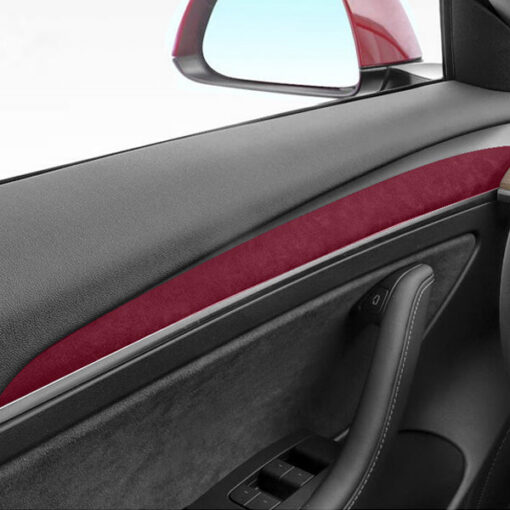 Alcantara Interior Front Door Trim Panel Caps (2 PCS) for Tesla Model 3 (2021-2023) and Model Y 2023-2024 - Image 7